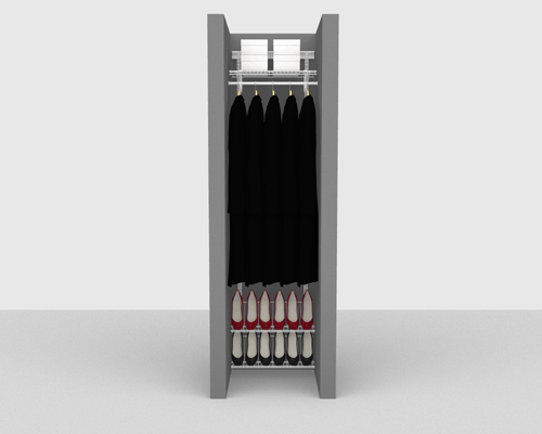 Adjustable Cloakroom Package 1 - ShelfTrack with SuperSlide shelving up to 0,61m/ 2' wide